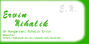 ervin mihalik business card